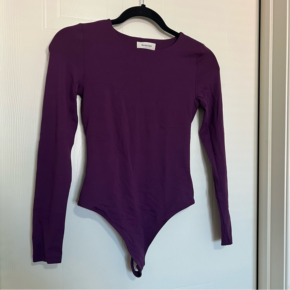 Babaton Contour Crew Long Sleeve Bodysuit- Dewberry Purple